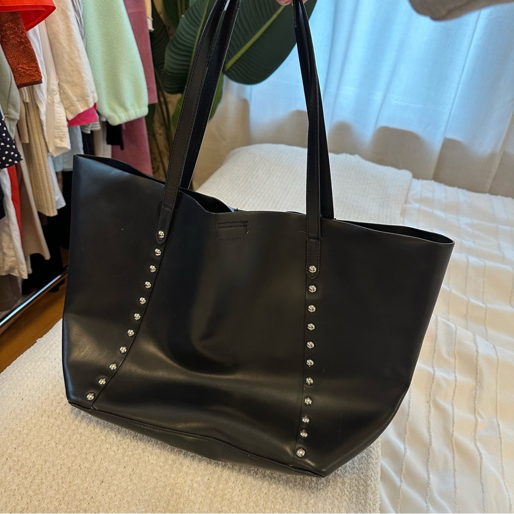 Rebecca Minkoff stud black leather tote